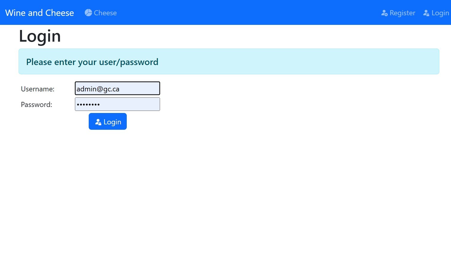 Screenshot of my MEAN stack application