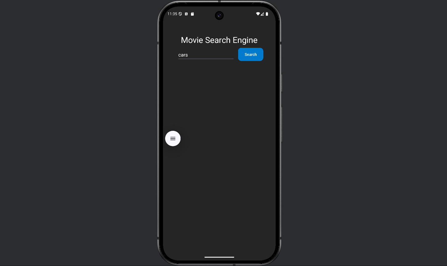 Screenshot of my movie search app